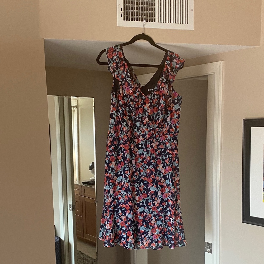 DKNY Vibrant Floral Mini Dress